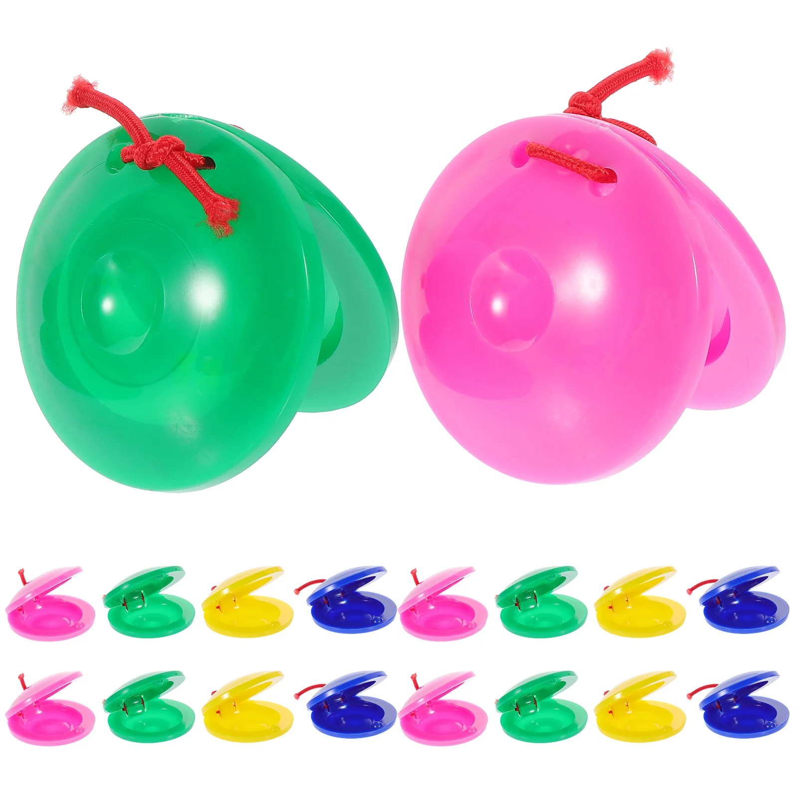 24 Pcs Plastic Castanets Kids Percussion Instruments Mini Toys Safe Material Visual Auditory Classroom