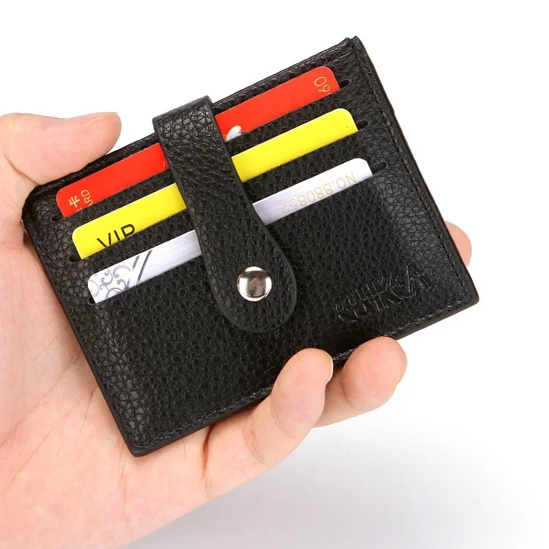 ID Card Holder Men Bank Credit Card Covers Coin Purse Pu Leather Multi Slot Slim Case Business Card Bags Men's Wallet