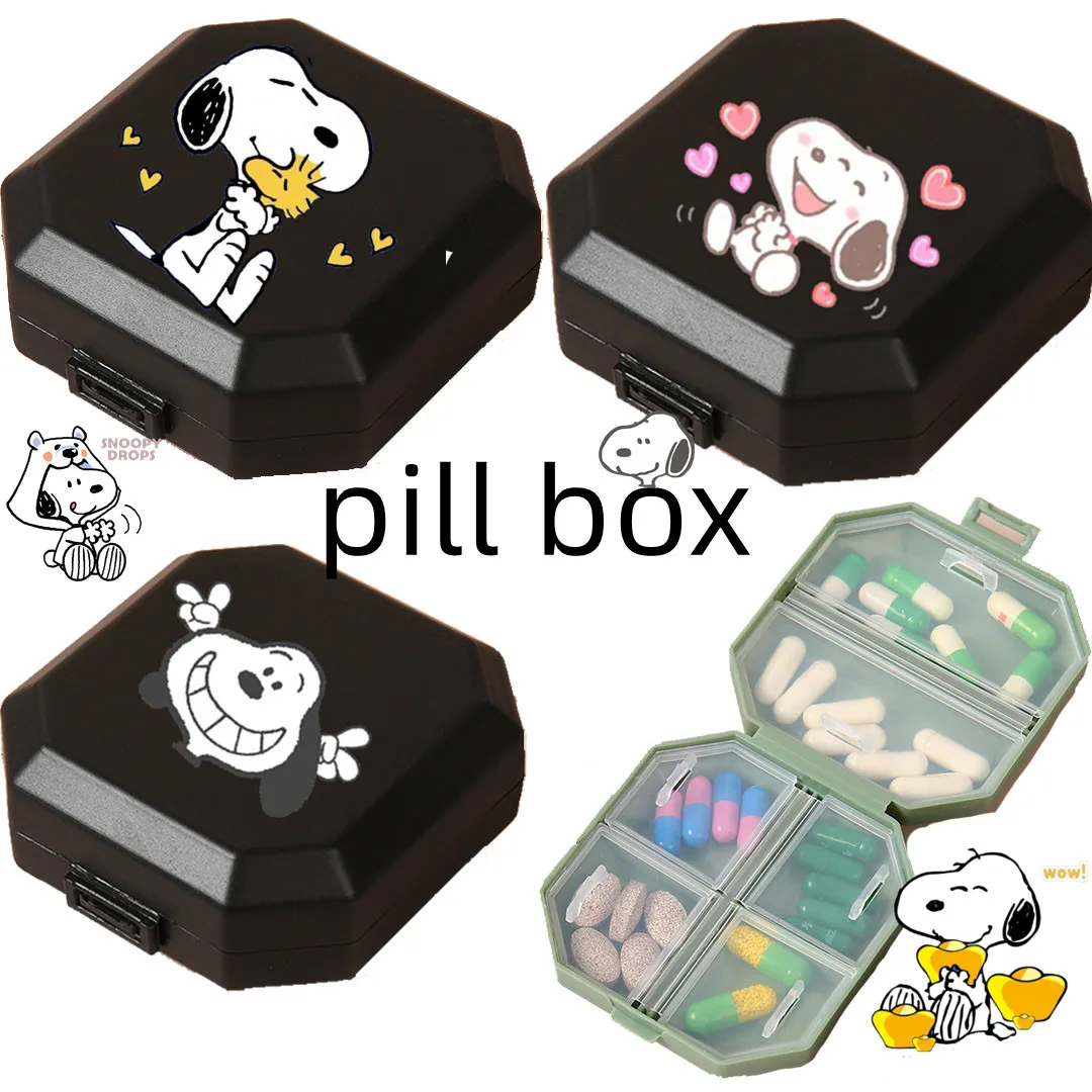 Snoopy Pill Box Kawaii Mini Cartoon Travel Storage Jewelry Exquisite Accessories Girl Portable Candy Girl Student Birthday Gift