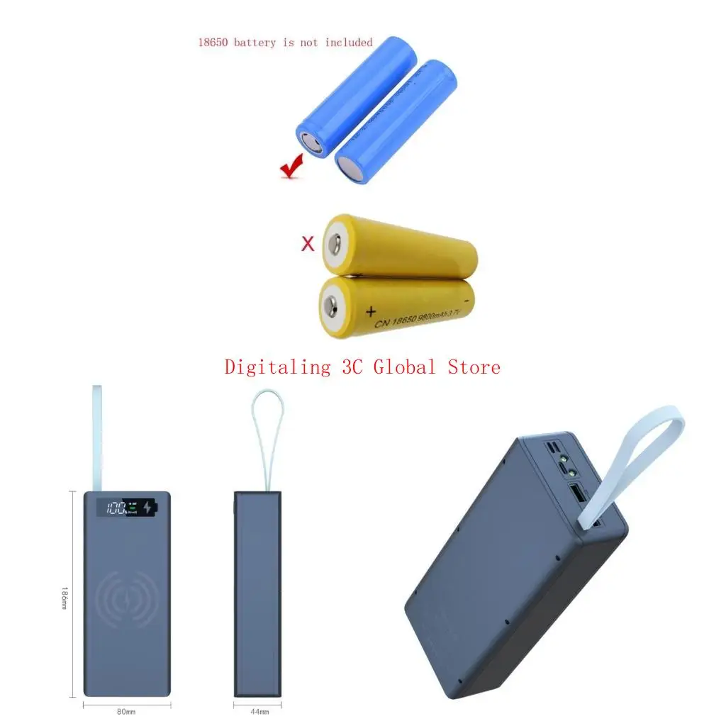

USB C16PD version Welding-free Battery Box 5V-3A 9V-2A 12V-1.5A.