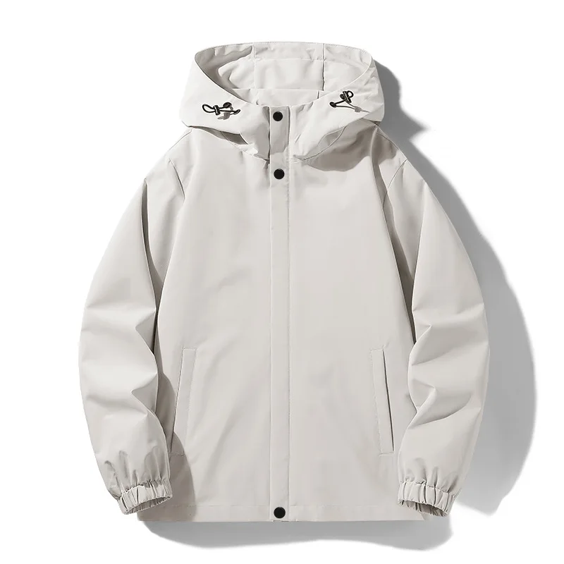 

Spring Autumn Thin Casual Waterproof Jacket Men's Lightweight Windbreaker Outdoor Casual Hooded Zipper Jacket Travel Clothes