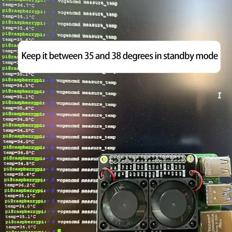

Y1UB Metal Double Cooling Fan Board For Raspberry 5 Enhances Heat Control LED Feature