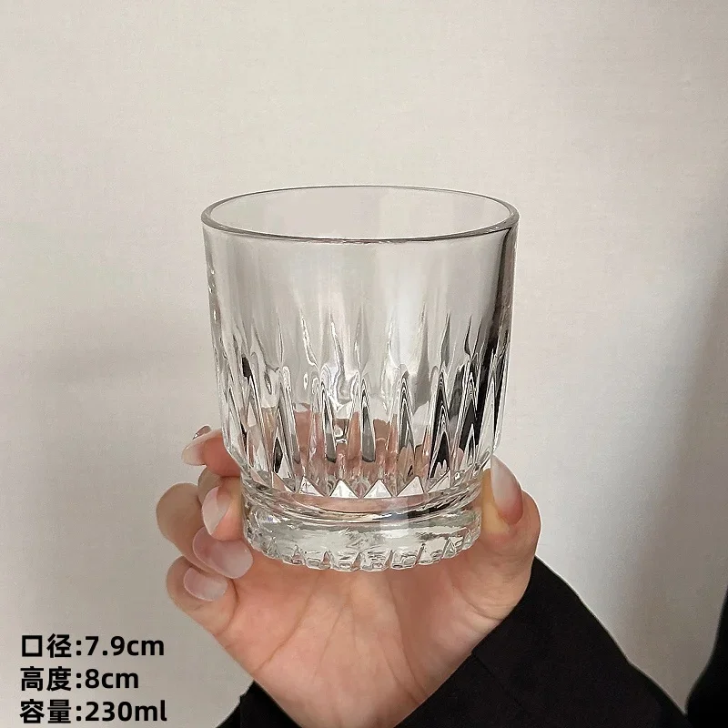 Vietri Mare Whiskey Glass Retro Straight Body Foreign Liquor Cup Collins Cup Water Glass | Darwin Elegant Glassware for Dining