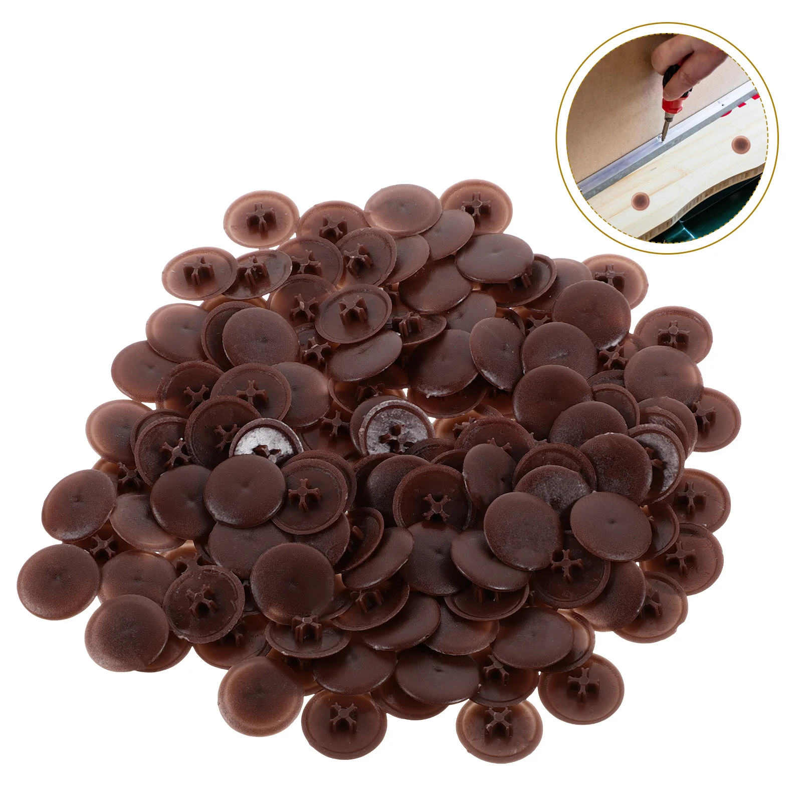 

1000pcs Eccentric Wheel Cover Screw Hole Caps For Furniture Round Plug Diy Replacement Cabinet Screw Plugs Pp Material Hardware
