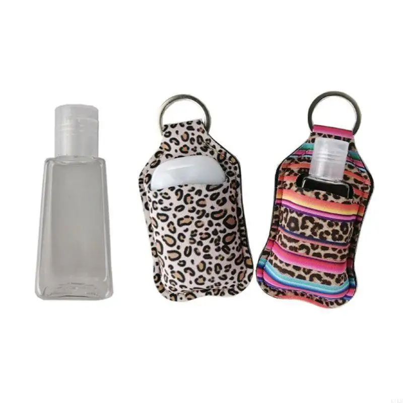 

12 Print Portable Empty Bottles Keychain Bottle Holder with Clips to Bags