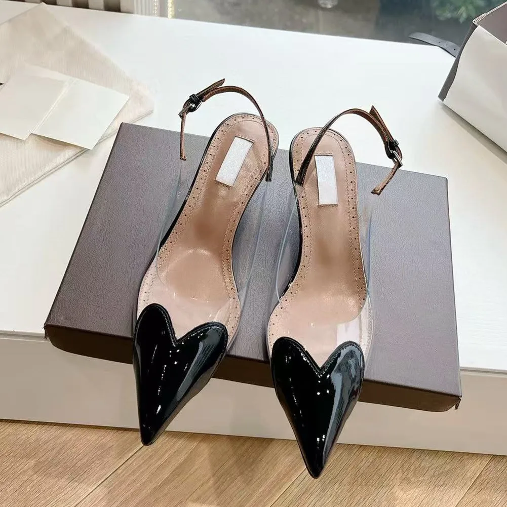 

Women's New Summer Pointed Toe Mid Heel Sandals, Shallow Toe High Heels with Slim Heels, Versatile Office Wear Flat Shoes