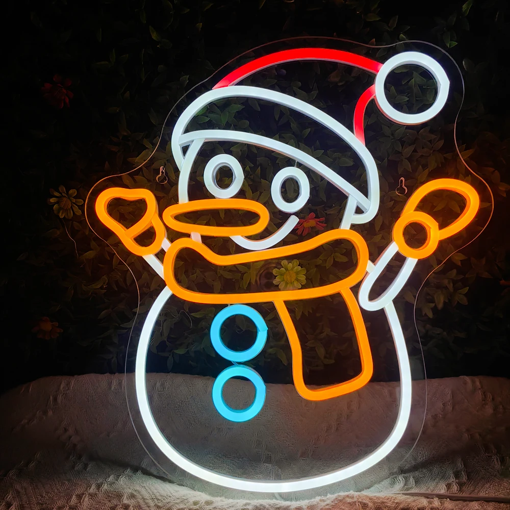 Christmas Neon Sign Artistic Snowman Christmas Party Decoration Santa Claus Led Light Wall Decor For Home Shop Room Decoration