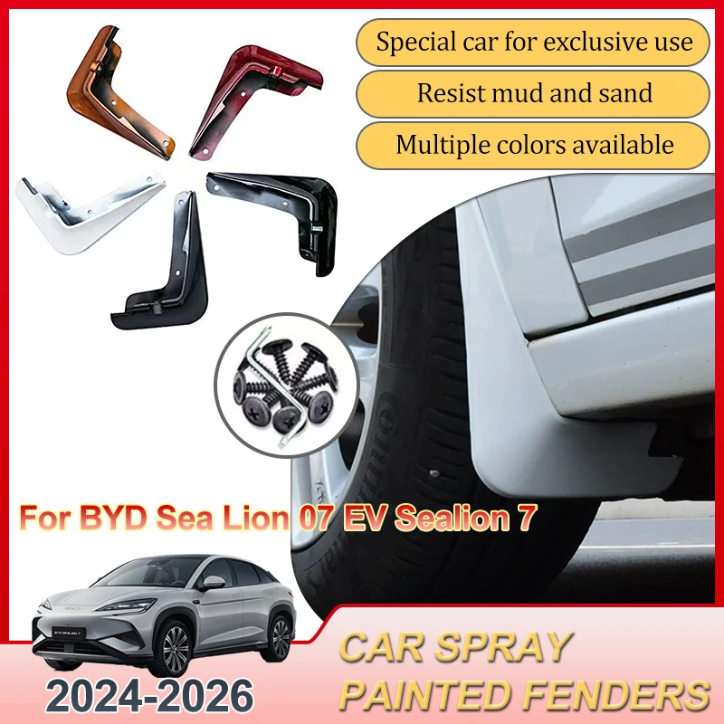 

For BYD Sea Lion 07 EV 2024 2025 2026 Sealion 7 Car Front Rear Fender Mud Flaps Splash Guards Mudguards Baking Paint Accessories