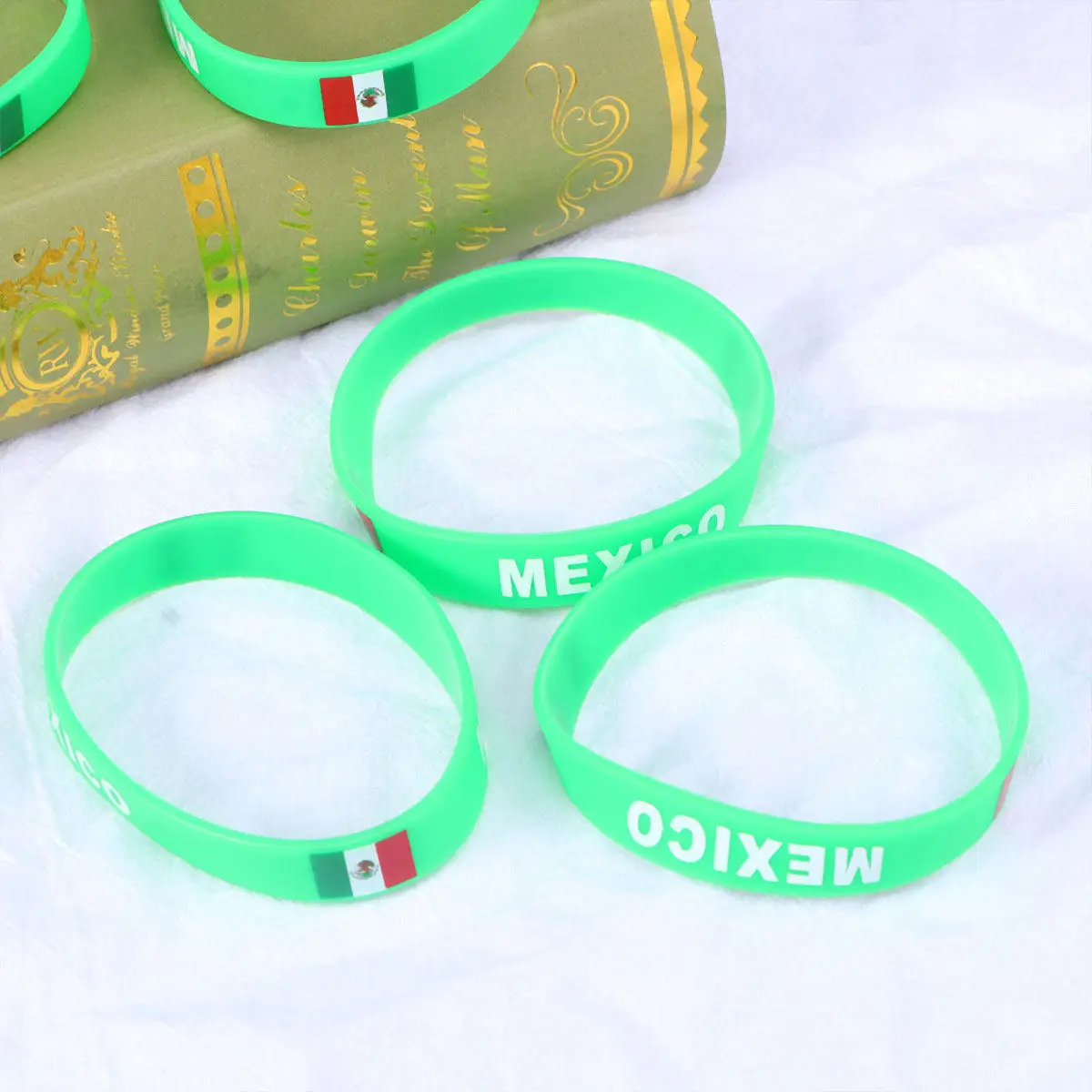 

5Pcs Environmental Silicone Wristbands Country Flag Printed Bracelets Soft Comfortable Sports Game Football Match Outdoor