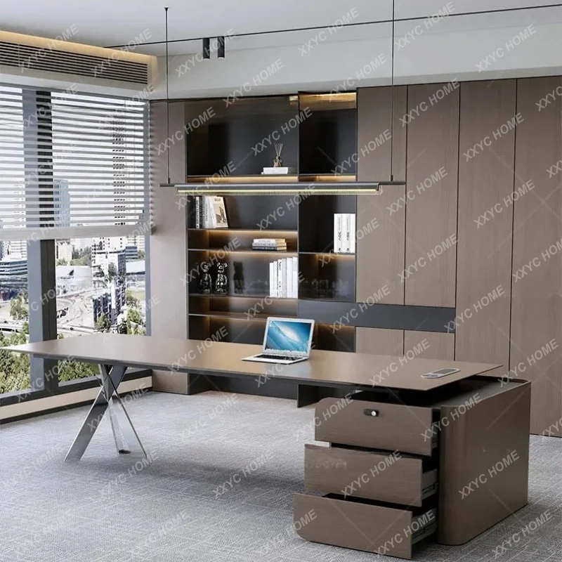 XX Premium boss desk, simple modern office desk, chairman's office single executive desk and chair combo