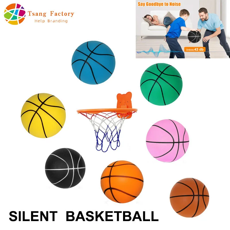 

2024 New Upgraded Version Silent Basketball 24cm High Density Foam Bouncing Mute Basketball Indoor Bounce Ball Children Sport