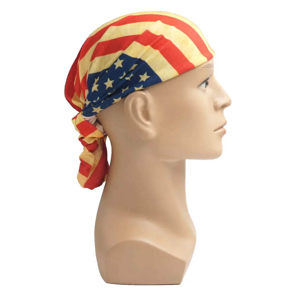 Bandana de tubo con bandera americana para hombres y mujeres, turbantes, diadema multifuncional sin costuras, polaina de cuello a prueba de viento y