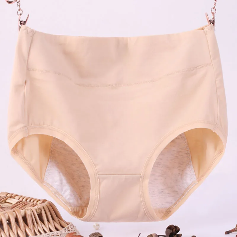 Large Size 3pcs  Briefs Women's Underpants Physiological Panties Lingerie High Waist Cotton Underwear Female Intimates