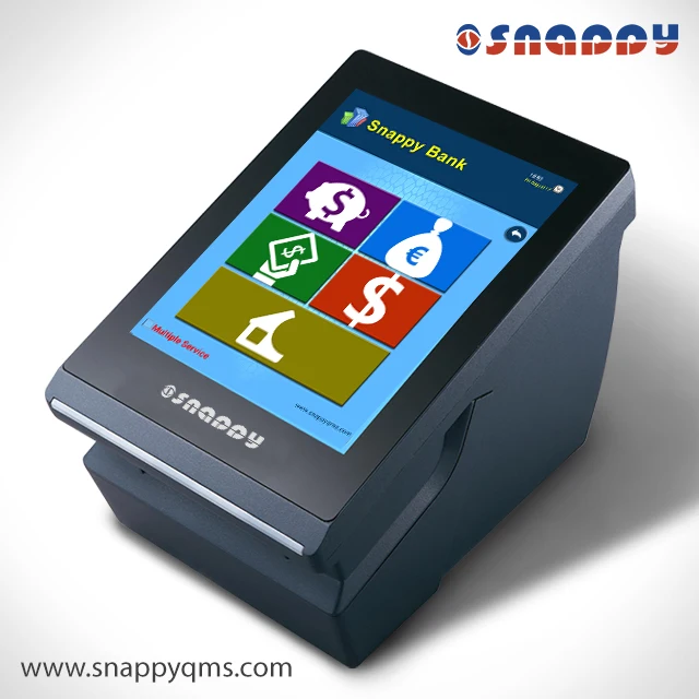 8inch Free Standing Arabic support QMS Ticket Dispenser with SMS for queue management system