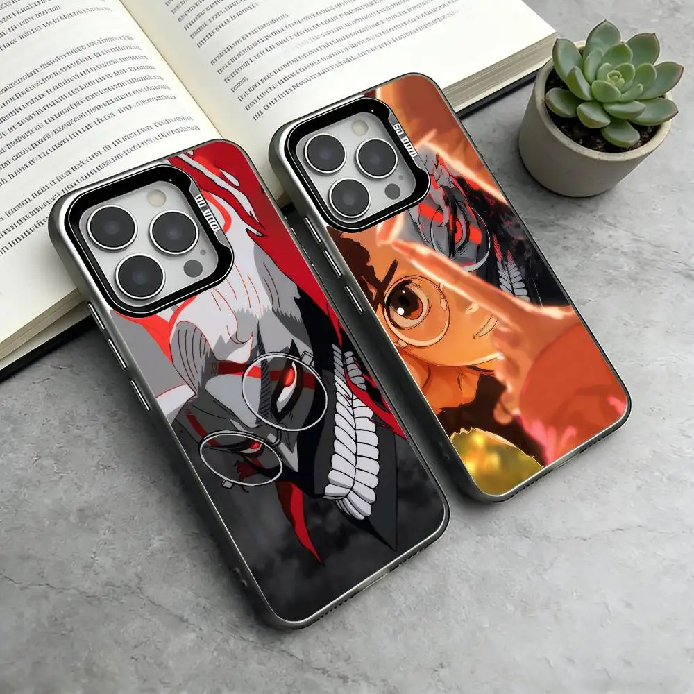 

D-Dandadan Phone Case For iPhone 17,16,15,14,13,12,11 Plus,Pro Max,XS,Colored Silver Plated Inside Cover
