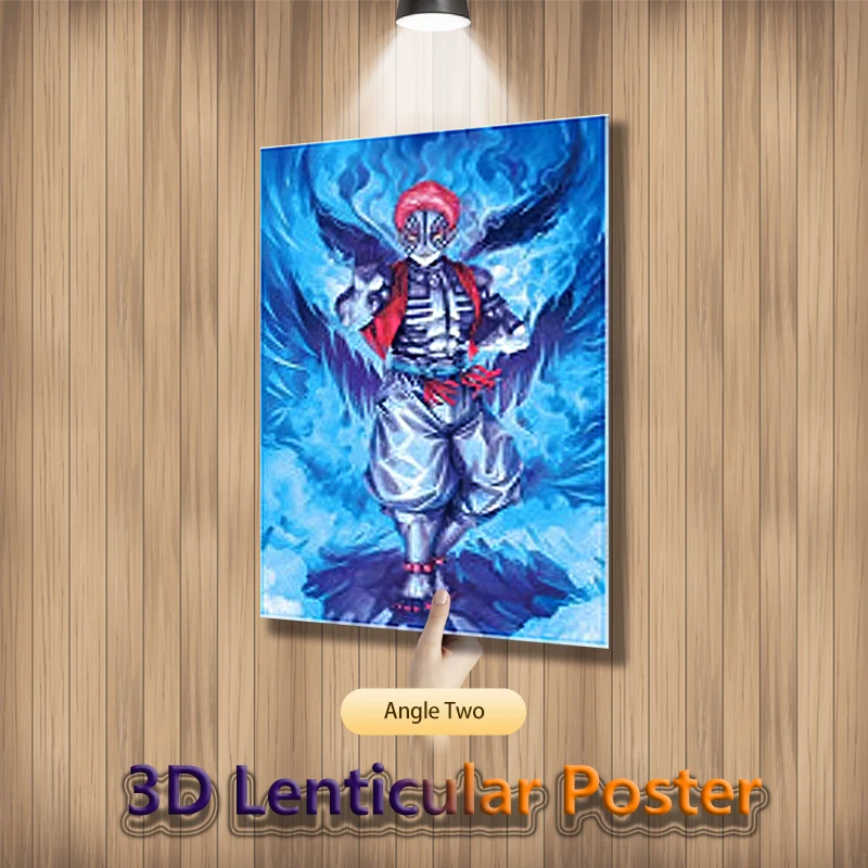 Rengoku Kyoujurou Demon Slayer Anime 3D Motion Lenticular Poster For Room Decor Wallpaper Flip Picture(Without Frame)