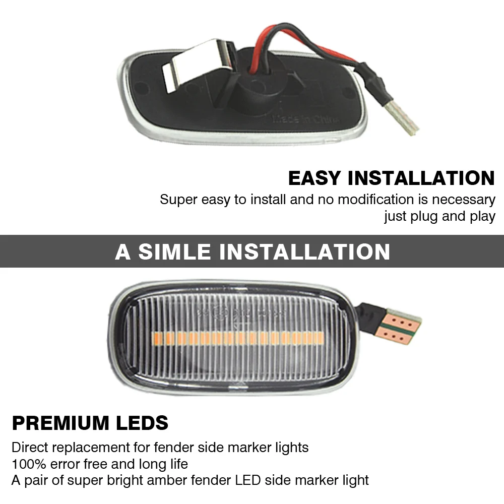 2pcs For Audi A2 A3 8L A4 B5 A6 4B C5 A8 4D TT 8N LED Dynamic Side Marker Light Turn Signal Light Indicator 8N0 949 127A - view 5