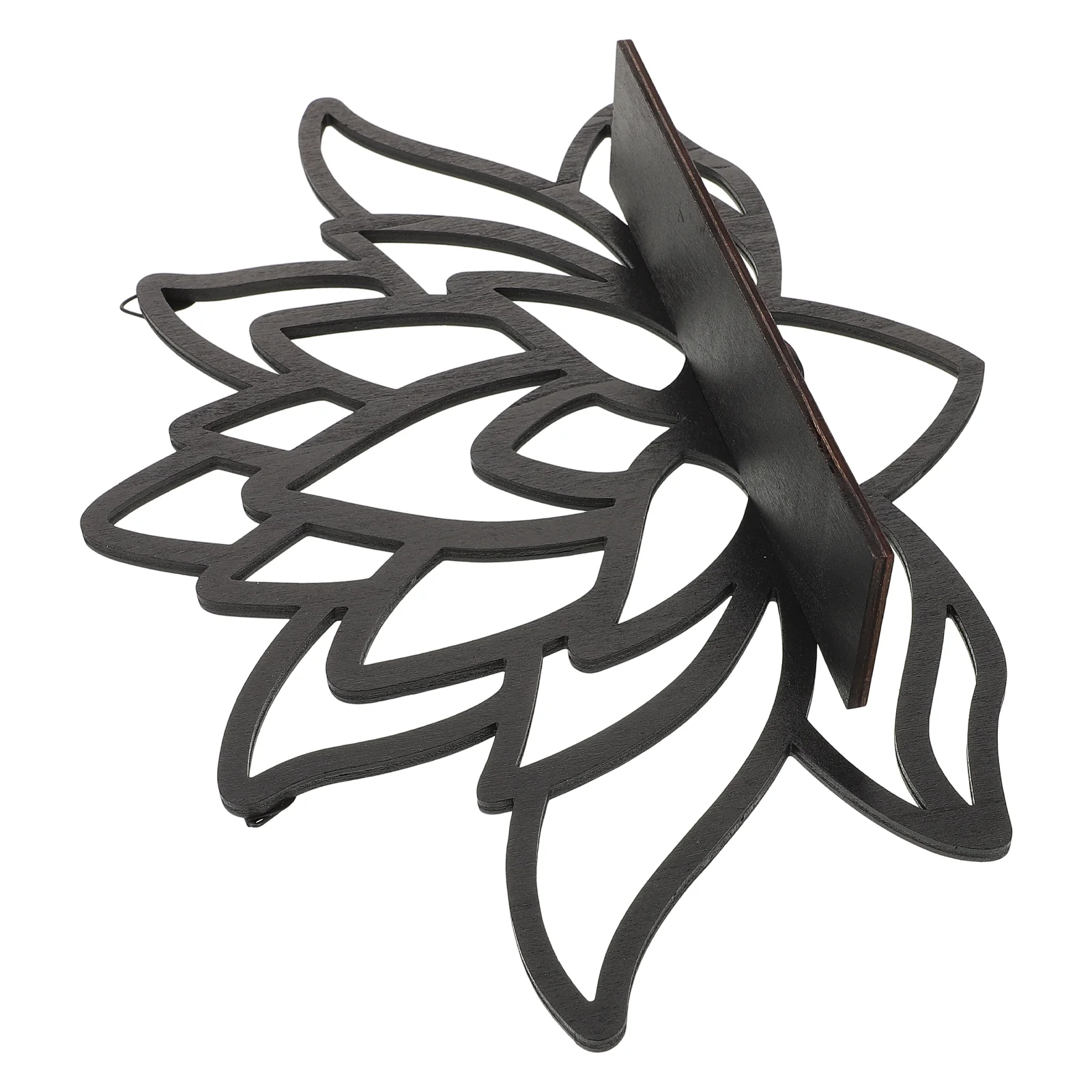 

Bookshelves Hollow Lotus Holder Floating Shelf For Wall Decor Rural Mount Black