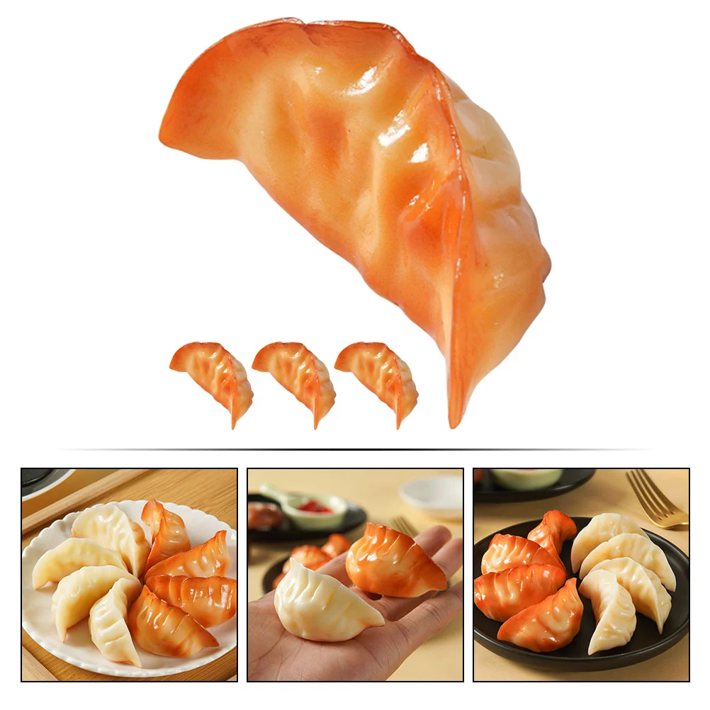 4 Pcs Simulation Dumpling Model Lifelike Food Realistic Mini Fake Pvc Artificial Decors Child