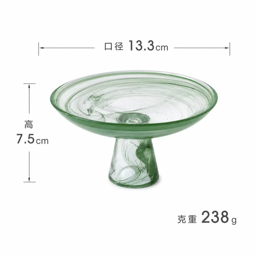 DSA Light Luxury Cloud Mist Cloud Powder Fruit Plate Dessert Table Glass Tray High Foot Household Coffee Table Cake Dim Sum