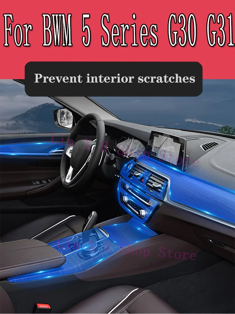 

For BWM 5 Series G30 G31 2022 Gearbox Panel Navigation Automotive Interior Screen TPU Protective Film Cover Anti-Scratch Sticker