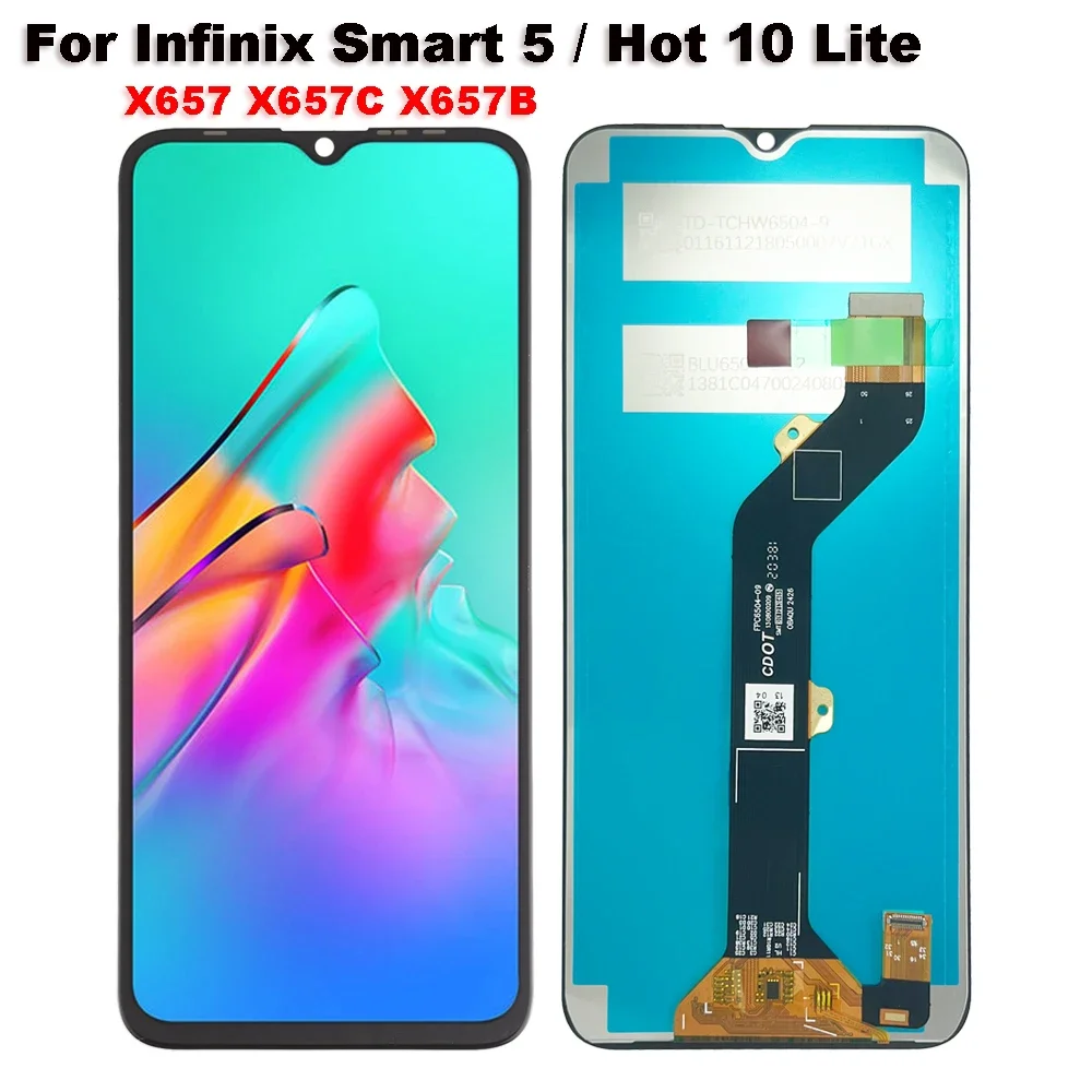 

TFT ЖК-экран для Infinix Smart 5 Smart5 X657 X657C/Hot 10 Lite X657B 6,6-дюймовый ЖК-дисплей с дигитайзером сенсорного экрана в полной сборке