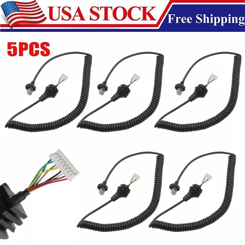 5pcs HM-152 Hand Microphone  8 Pin Cable Cord for ICOM HM152 HM154 IC-2820H F121 IC F221 Walkie Talk PTT Mic Speaker Accessory