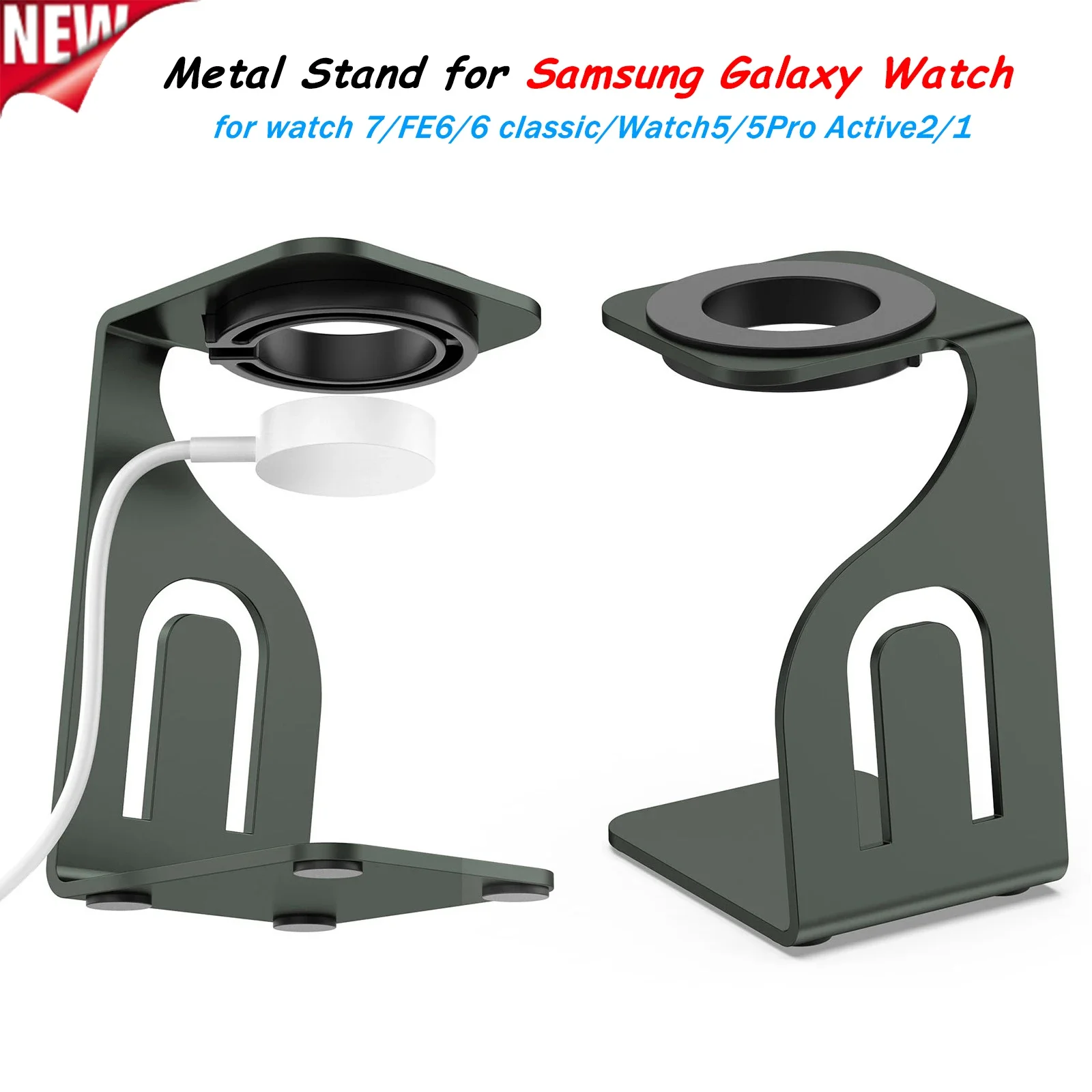 

Металлическая подставка для Samsung Galaxy Watch 7/6/5/FE/6 Classic/5Pro, зарядное устройство для Watch 4/3 Active2/1, настольный держатель для зарядного кабеля