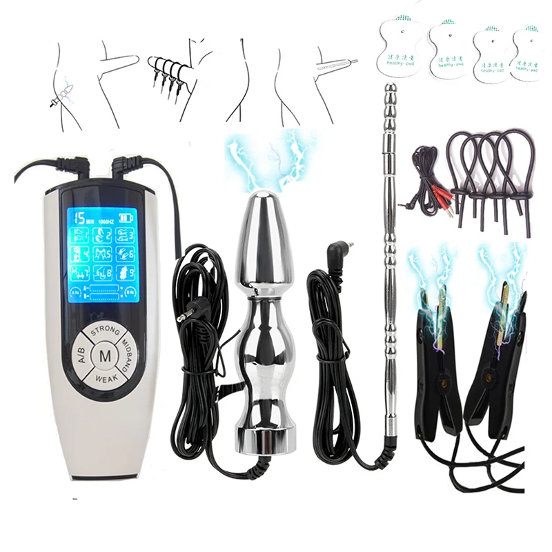 Electric Urethral Urethra Penis Stimulator Electrostimulator ,BDSM Nipple Clamps Electro Shock Anal Plug,Estim Sex Toy,e stim