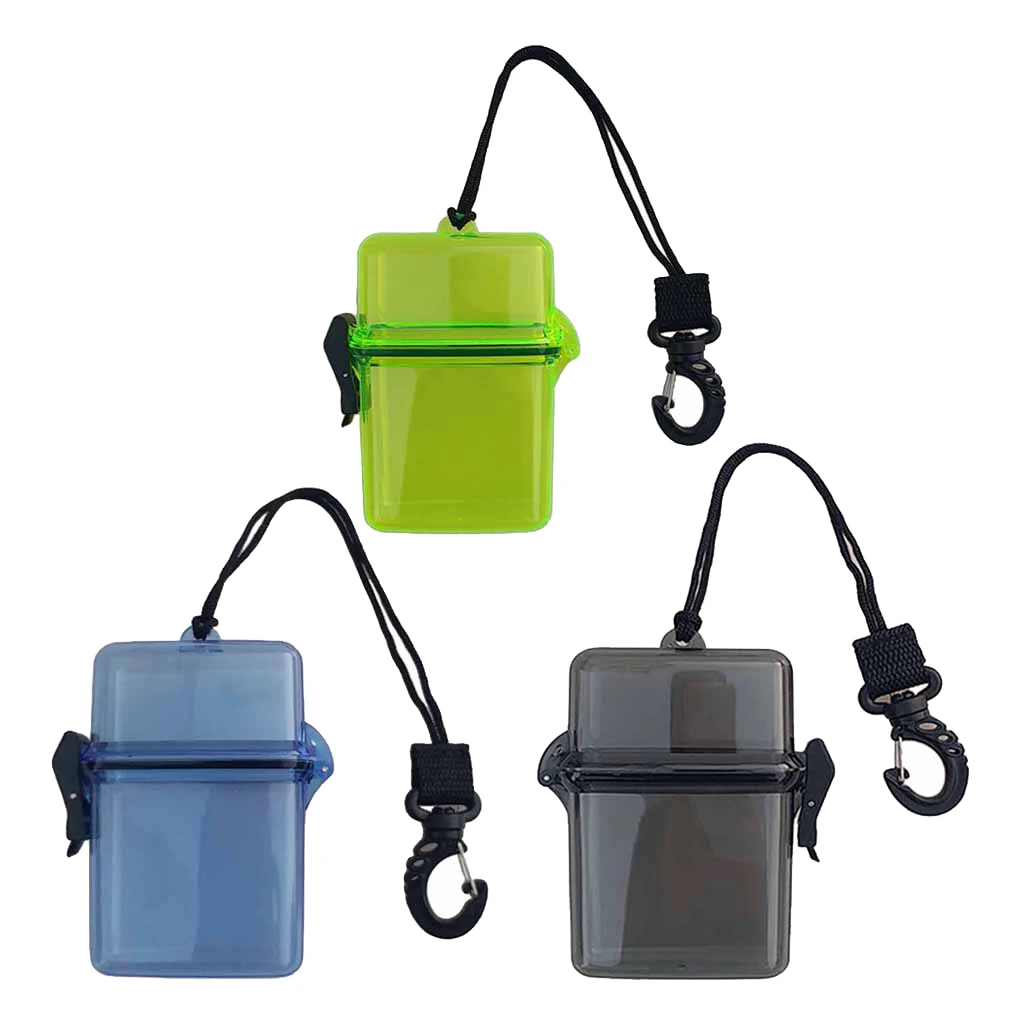 Plastic Waterproof Dry Container Compact Scuba Diving Box with Lanyard Marine Storage Box for Kayaking Canoeing Boating
