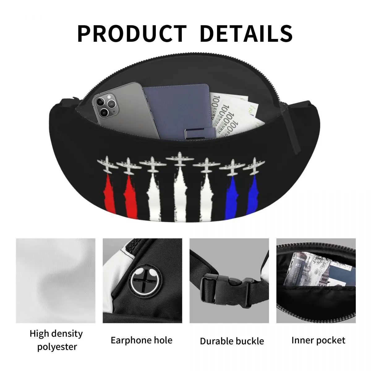 Hercules Gunship Military Aircraft Fanny Pack Men Women Custom Crossbody Waist Bag for Traveling Phone Money Pouch