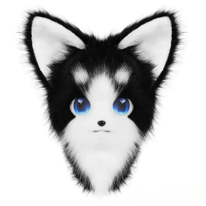 동물 모피 퍼슈트 헤드 마스크 플러시 고양이 여우 마스크 코스튬 소품 할로윈 코스프레 파티 공연 소품 어린이 선물