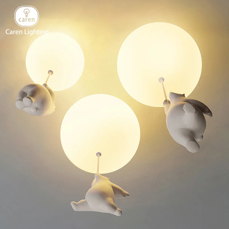 Caren Lighting Creative flush mount ceiling light Creative Cute Children's Room LED Light The Dreamy World of Polar Bears