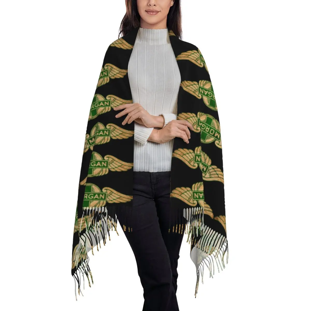 Morgan Motor Car Company Scarf Tassel Scarves for Women Soft Warm Shawls and Wraps Large Fall Winter Shawl Wrap