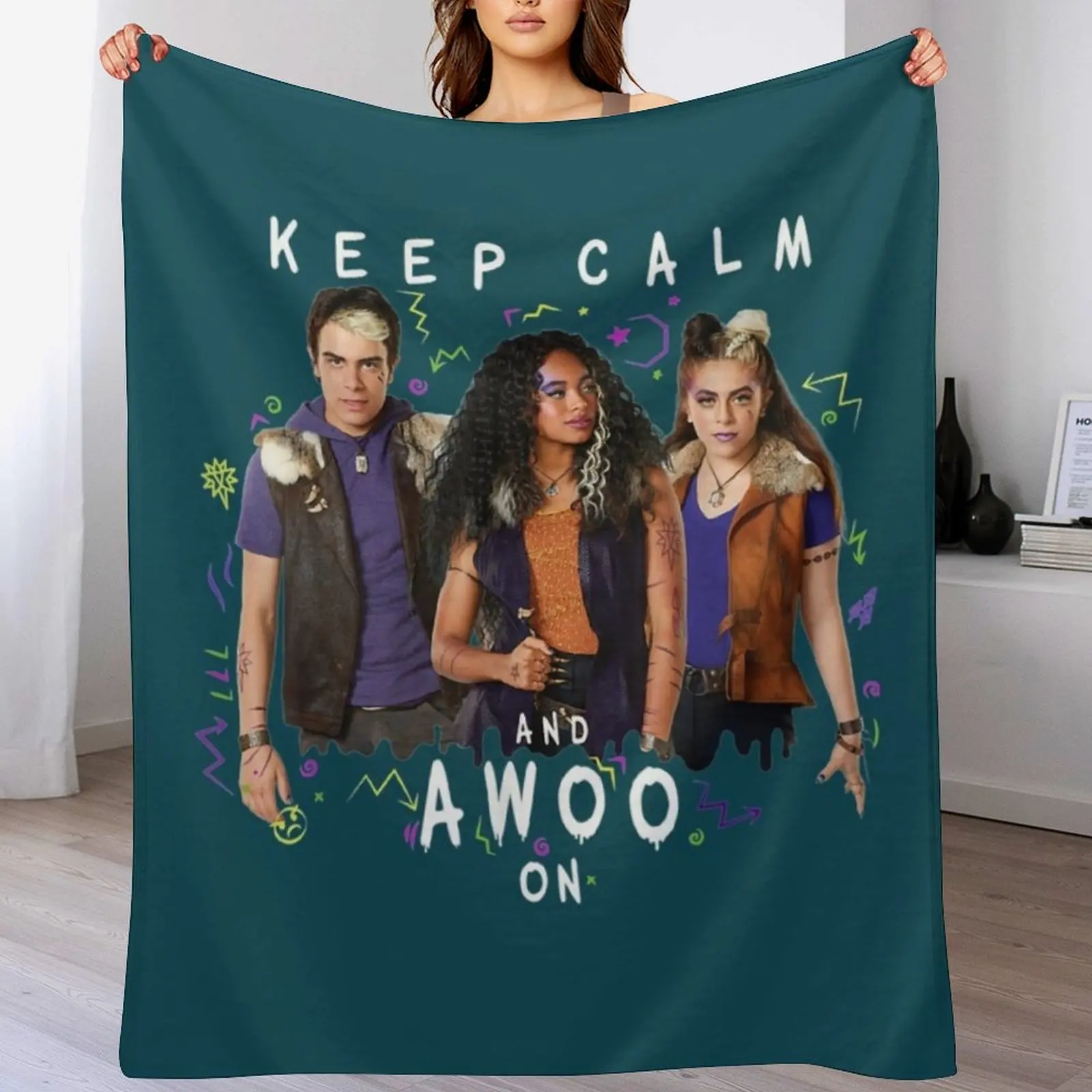 

Zombies 2 Keep Calm and Awoo On Throw Blanket Soft Warm Blanket Gift for Men Women Adults