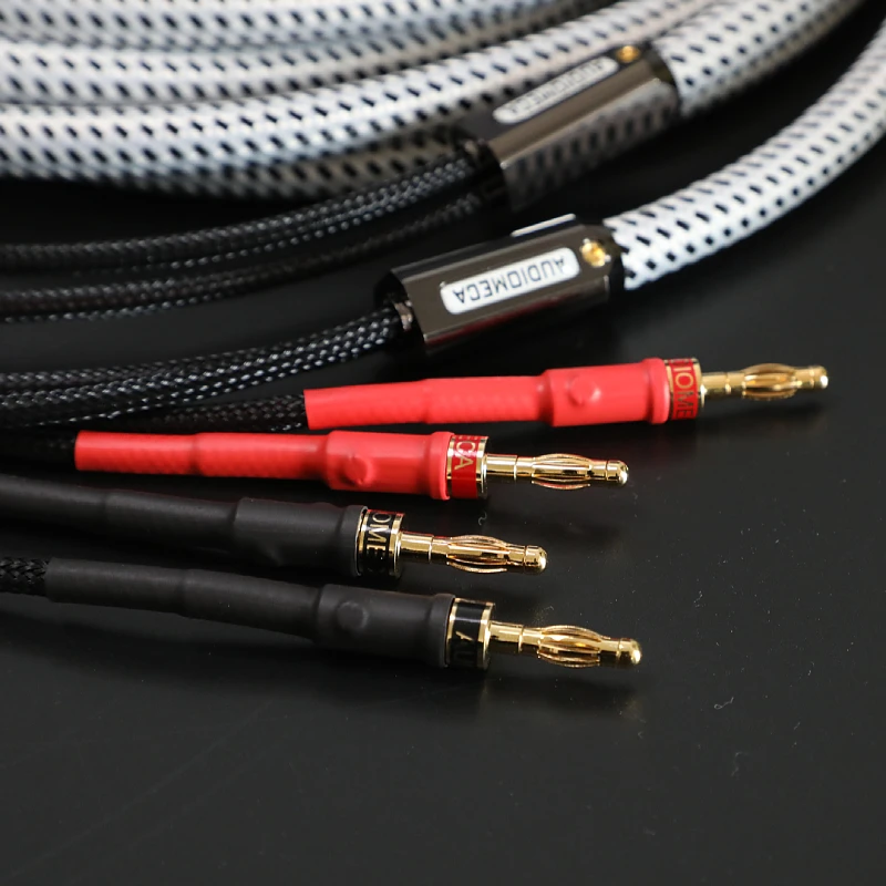 a pair Audiomeca Banana plug hifi speaker cable surround cable speaker power amplifier connection cable