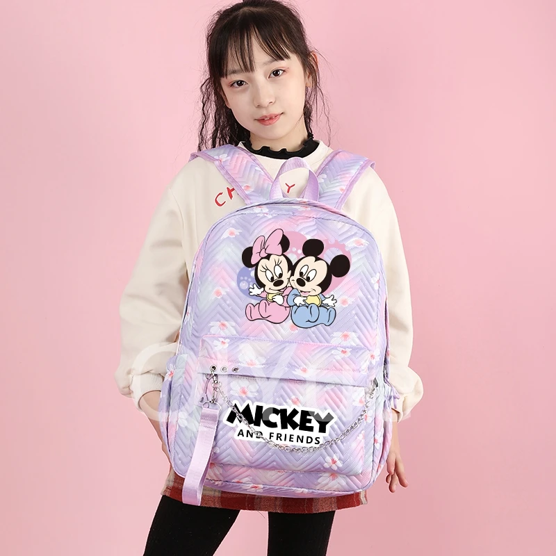 Anime Mickey Mouse Anime Backpack Back To School Bags Teenager School Bags Junior Student Girl Casual Travel Waterproof Knapsack