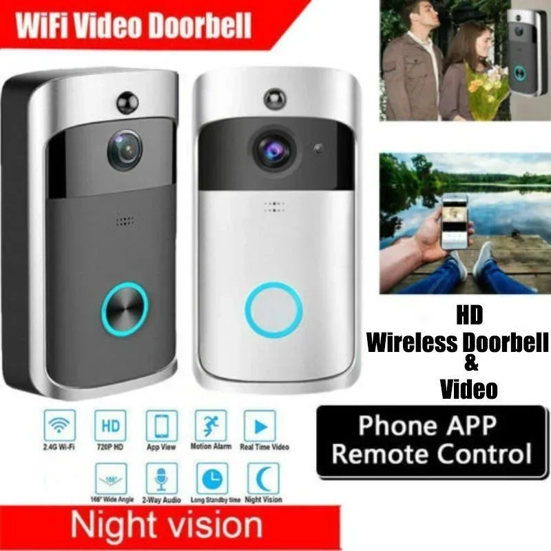 Wifi Smart Home Doorbell Remote Monitoring Intercom Doorbell V5 Infrared Sensing Night Vision Visual Doorbell