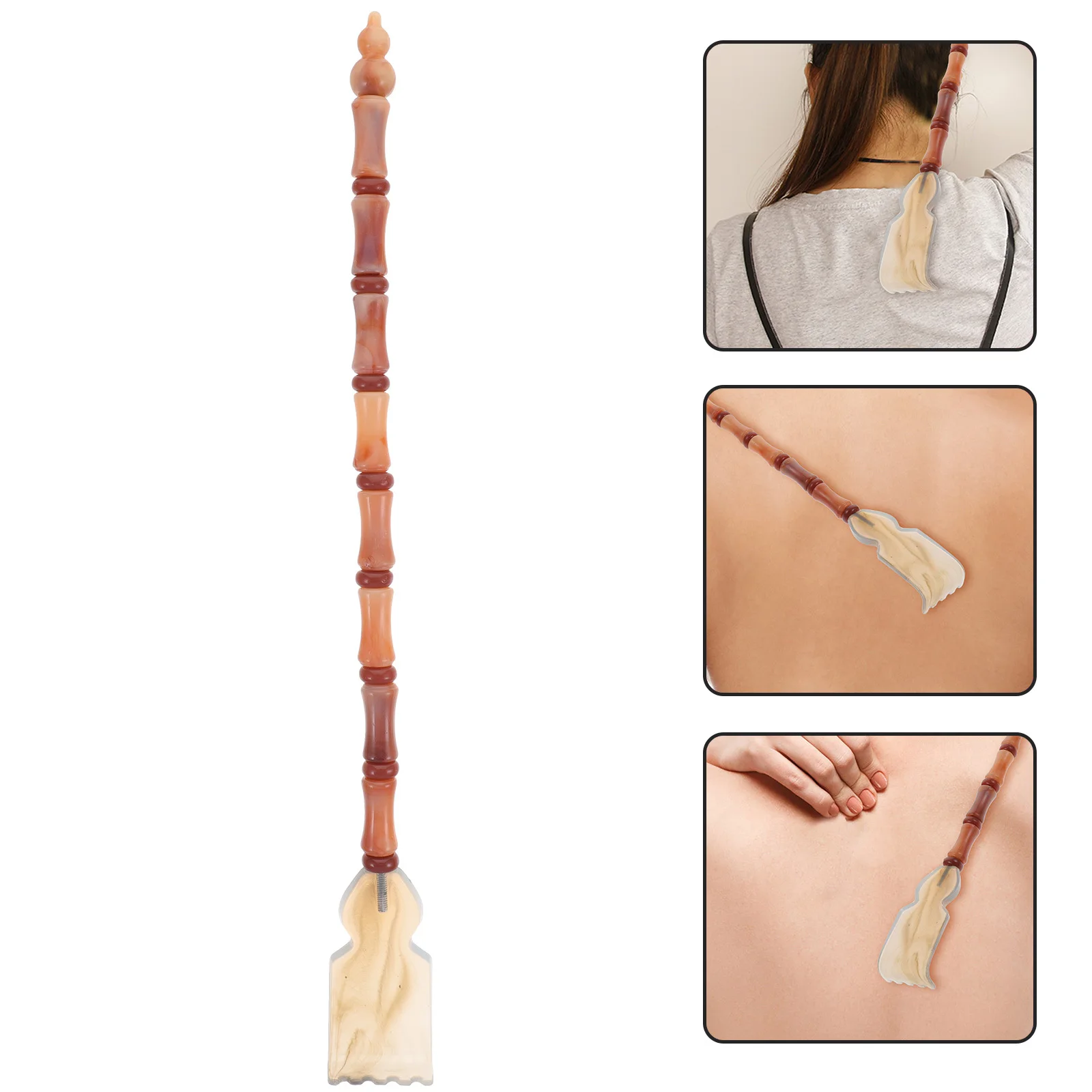 Tragbares Ochsenhorn-Rückenmassagegerät, ergonomisches Design, langer Griff, Juckreiz-Stoppstab, perfektes Geschenk für Familie und Freunde