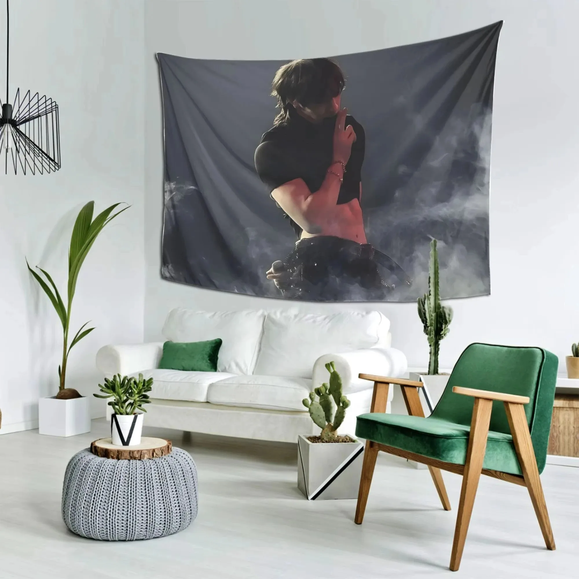 SKZ Han Creative Fabric Wall Hanging Kpop Inspired Aesthetic Tapestry Headboard Backdrop Stylish Room Decor view 2