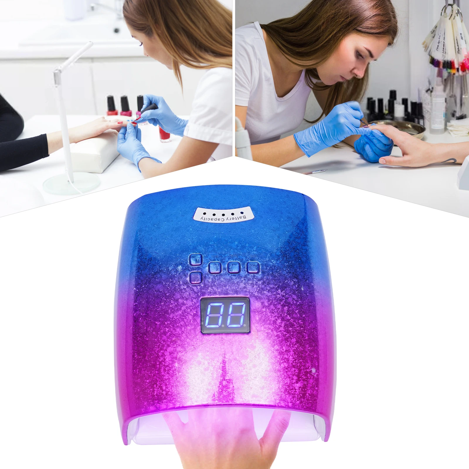 Nail Dryer Wireless Charging Manicure Machine UV + LED Nail Lamp Timer Automatic Sensor Beauty Salon For Novices