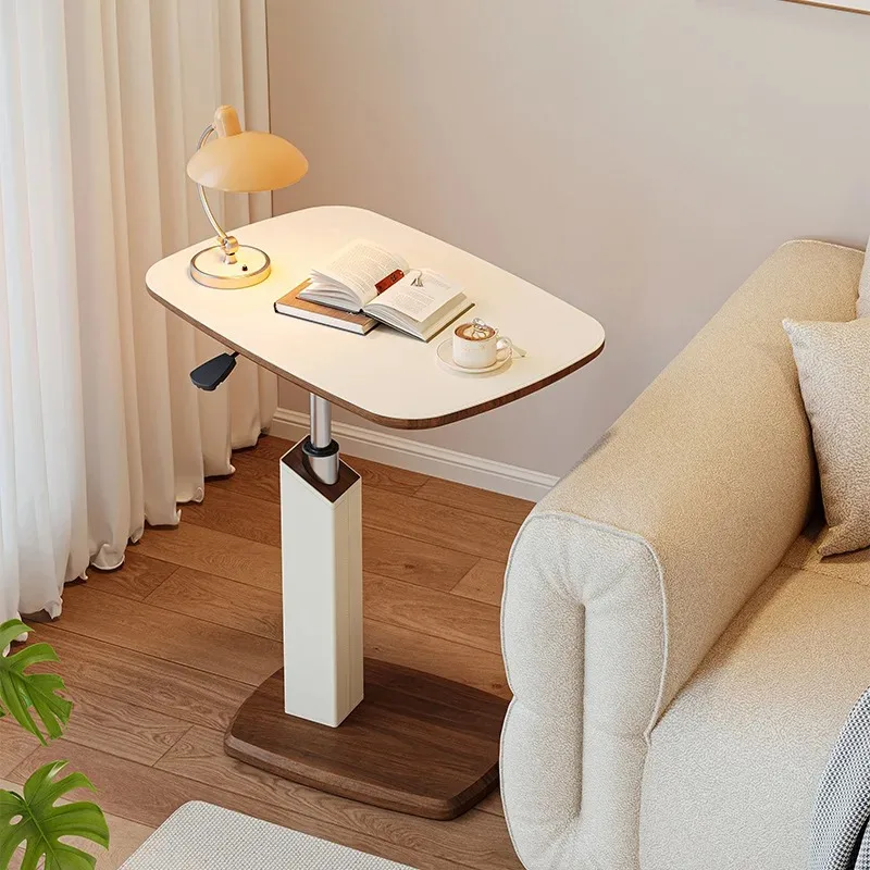 

#Suitable For Saddle Leather Lifting Side Table, Household Bedside Table, Antique Living Room Coffee Table, Light Bedside