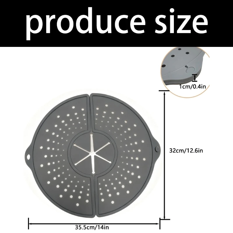 Splatter Cover, Dishwasher Safe Foldable Oil Splash Cover, Silicone Splatter Guard for Everyday Cooking, for Cutlet Cooking B03E