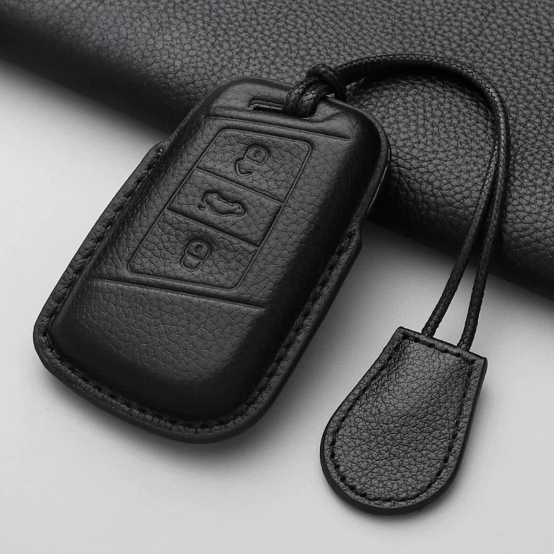 

Leather Car Key Case Cover Shell Fob For VW Volkseagen Passat B8 Magotan For Skoda Superb A7 Kodiaq Seat Protected Keychain Bag