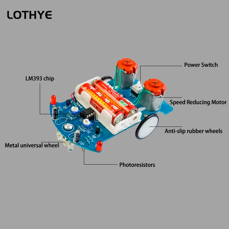 Linea di tracciamento intelligente Kit elettronico fai-da-te per auto Pattuglia a induzione automatica Kit per auto robot intelligente Giocattolo