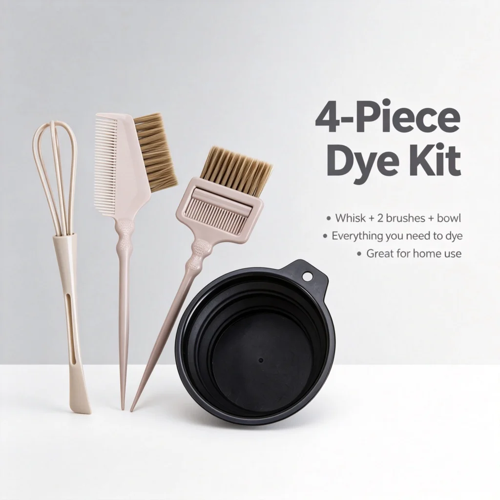 Home Hair Dye Coloring Kit with Disposable Protective Nitrile Gloves, All-in-1 Complete Set for Root Touch Up, Full Head Color Change, Gray White Hair Coverage, Mess-Free Smudge Proof Application, Easy Clean Up, Salon Professional Results for Women Men,