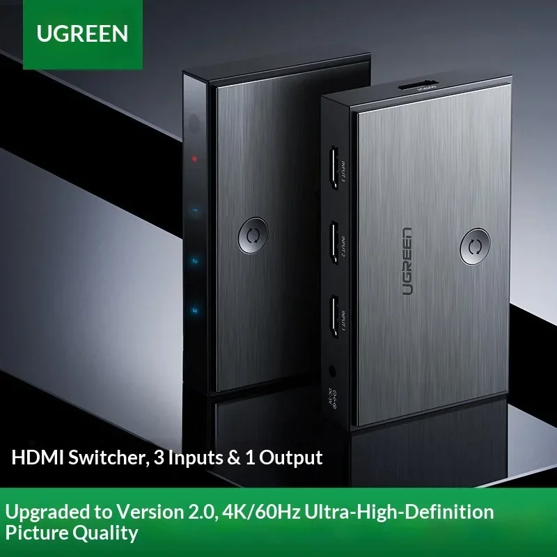 UGREEN 50710 HDMI 2.0 Switch CM189 5 Inputs 1 Output with Push Button
