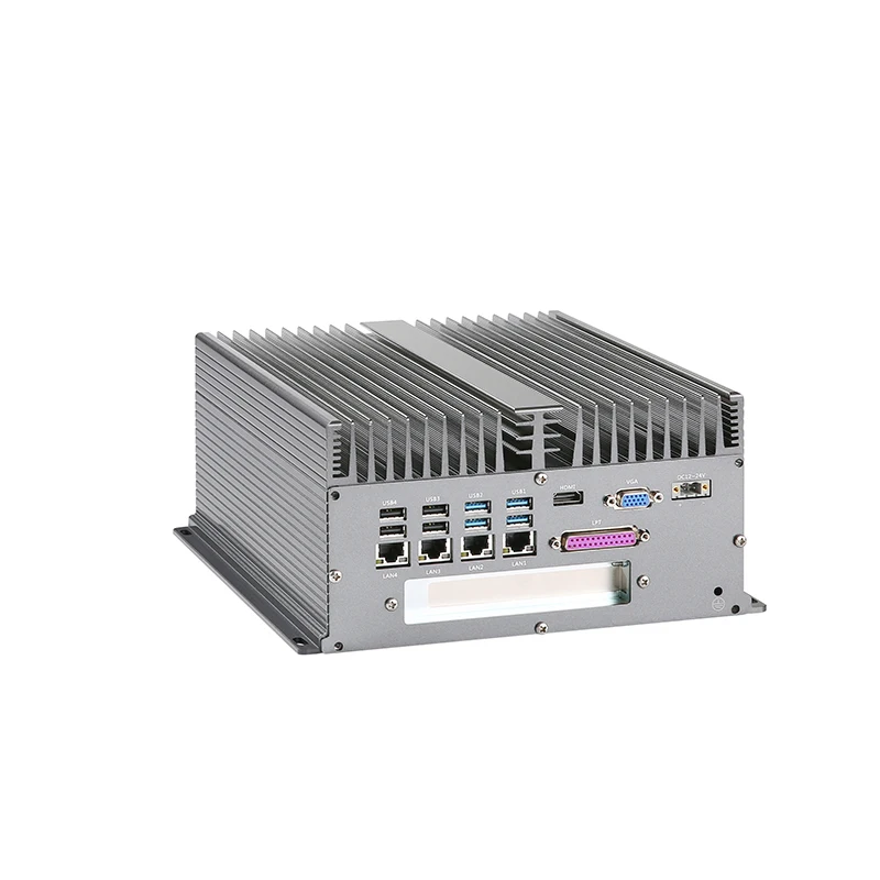 Fanless  Compact  i7 Embedded BOX PC  Industrial Computer mini box pc 4LAN 6COM 10USB With 1*PCIE X4 expansion slot