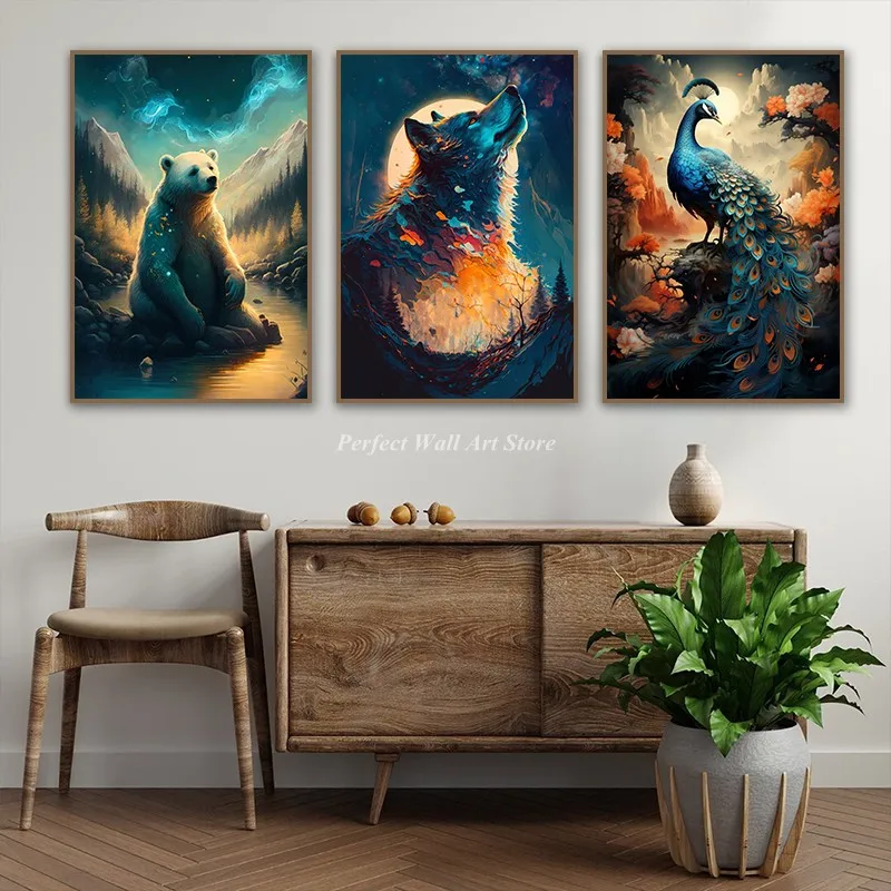 Skyward Fantasy Animals Posters Canvas Paintings And Print Poster HD Pciture Wall Art For Liivng Room Home Decor Frameless Gifts