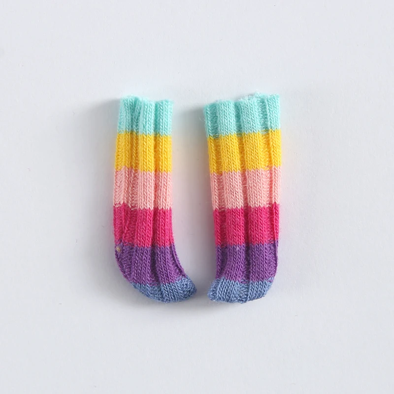 Ob11 Socks Knee Socks Rainbow Striped Socks for 1/8 1/12bjd, MOLLY, OB22, GSC, YMY, DDF Doll Accessories